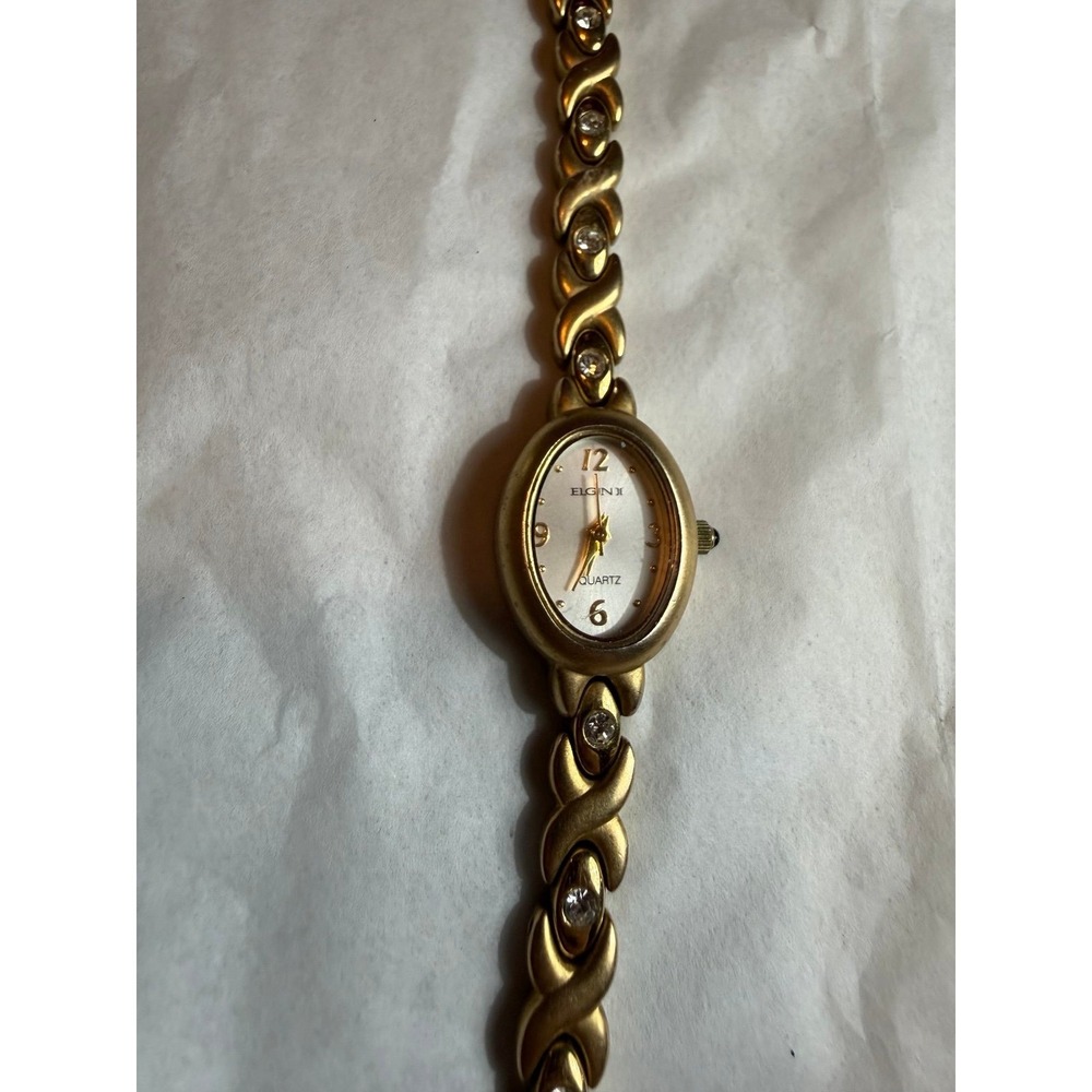 Elgin Ladies Rhinestone Watch (needs battery) - Picture 4 of 5